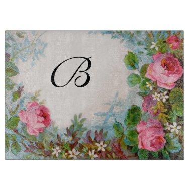 ROSES & JASMINES MONOGRAM CUTTING BOARD