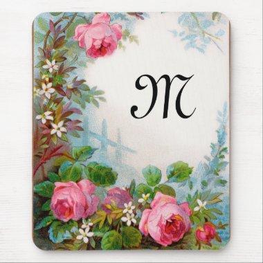 ROSES & JASMINES MONOGRAM MOUSE PAD