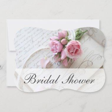 Roses on 18th century page bridal shower Invitations