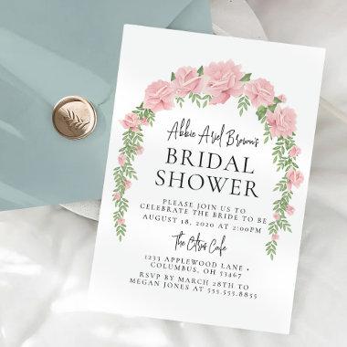 Rosy Arch Minimal Bridal Shower Invitations