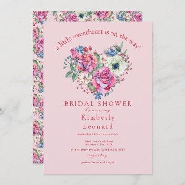 Rosy Blooms Sweetheart Baby Shower Invitations