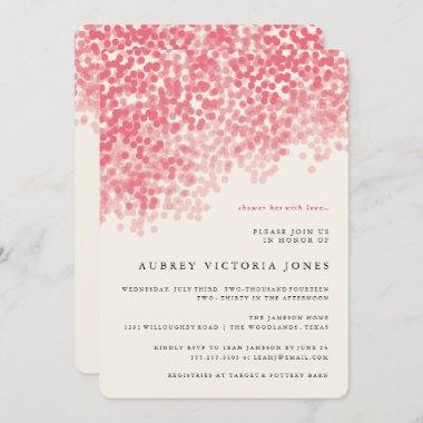Rosy Pink Light Shower Bridal Shower Invitations