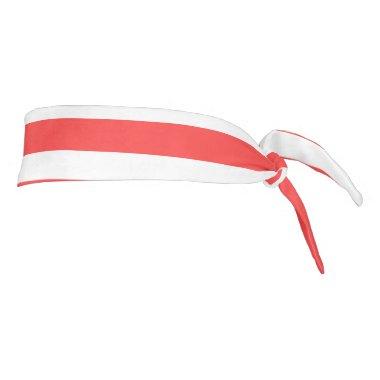 Rosy Red and White Simple Horizontal Striped Tie Headband