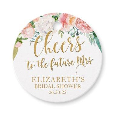 Round Floral  Mini Champagne Favor T Favor Tags