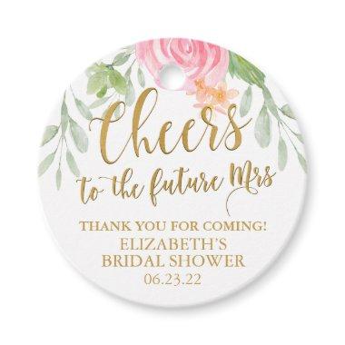 Round Floral  Mini Champagne Favor Ta Favor Tags
