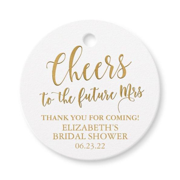 Round Gold and White  Mini Champagne Favor Tags