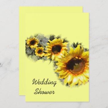 Row of Sunflowers Wedding Shower Invitations
