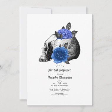 Royal Blue Floral Gothic Bridal Shower Invitations