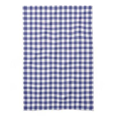 Royal Blue Gingham Pattern Kitchen Towels