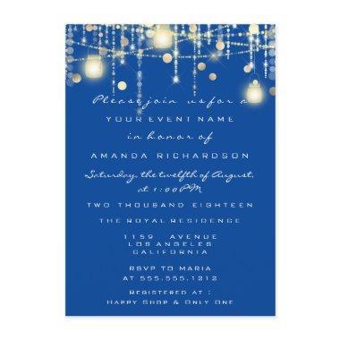 Royal Blue Lights Jar Red Wine Bridal Wedding