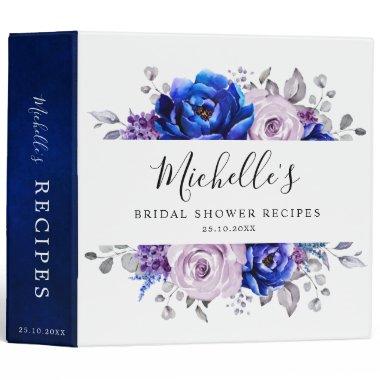 Royal Blue Lilac Purple  Recipe 3 Rin 3 Ring Binder