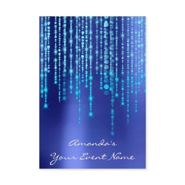 Royal Blue Ocean Drips Lights Elegant Invitations