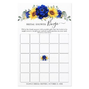 Royal Blue Rustic Sunflower  Bingo