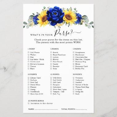 Royal Blue Rustic Sunflower Bridal Shower Game