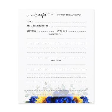 Royal Blue Rustic Sunflower Bridal Shower Recipe