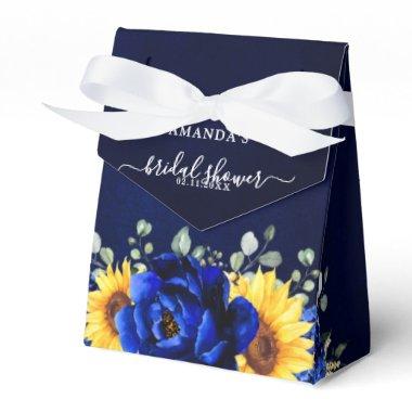 Royal Blue Rustic Sunflower Modern Bridal Shower F Favor Boxes