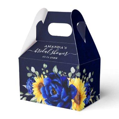 Royal Blue Rustic Sunflower Modern Bridal Shower F Favor Boxes