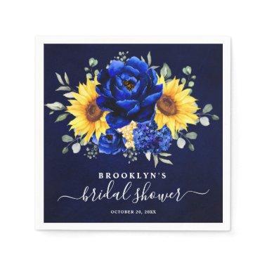 Royal Blue Rustic Sunflower Modern Bridal Shower N Napkins