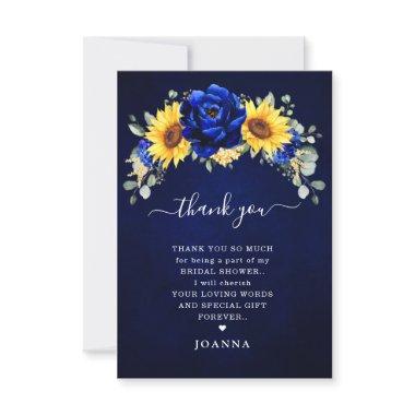 Royal Blue Rustic Sunflower Modern  T Thank You