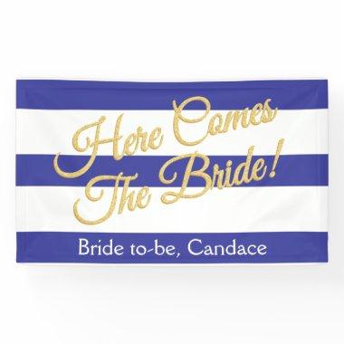 Royal Blue, Stripes & Glitter  Banner