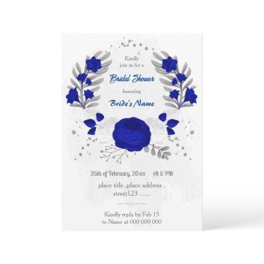 royal blue &white flowers silver