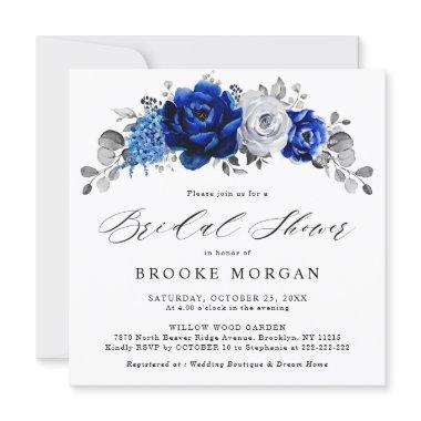 Royal Blue White Silver Metallic