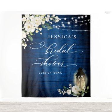 Royal Blue Wood White Roses  Backdrop