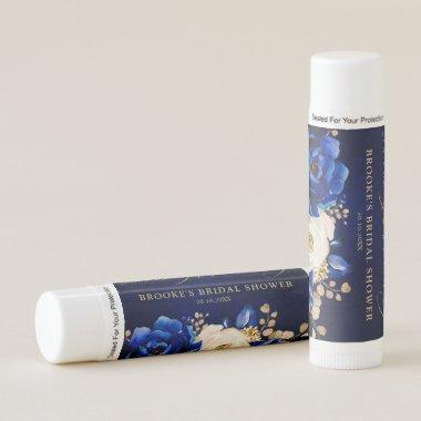 Royal Blue Yellow Gold Floral Bridal Shower Lip Ba Lip Balm