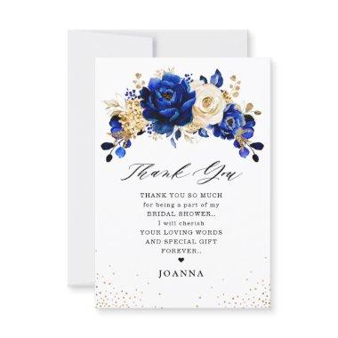 Royal Blue Yellow Gold Metallic  Thank You