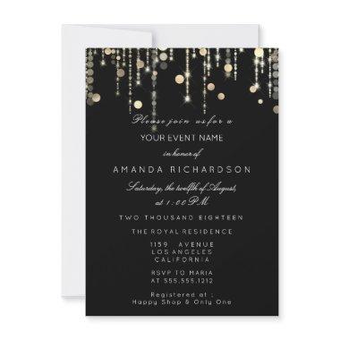 Royal Bronze Gold Drips Birthday  Inv