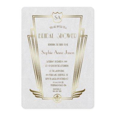 Royal Gold Art Deco Monogram White