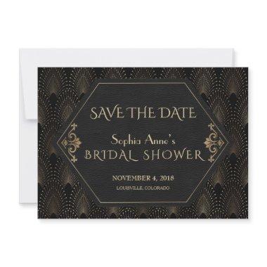 Royal Gold Great Gatsby 20s Bridal Shower Save The Date