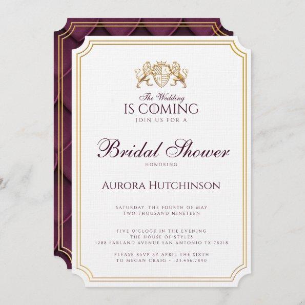Royal Muse Fantasy Dragon Scale Bridal Shower Invitations