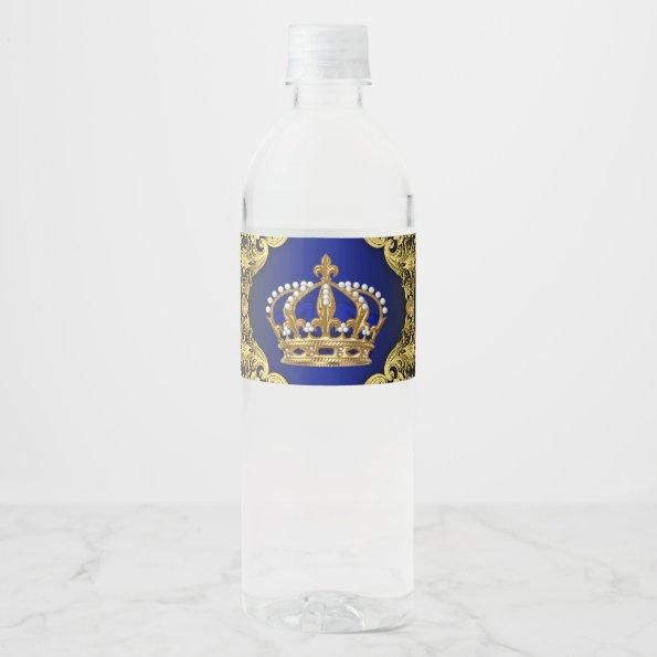 Royal Prince Baby Shower Water Bottle Labels