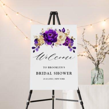 Royal Purple Violet Gold Bridal Shower Welcome Foa Foam Board