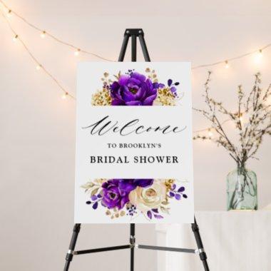 Royal Purple Violet Gold Bridal Shower Welcome Foa Foam Board