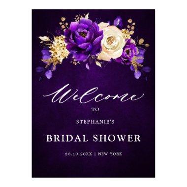 Royal Purple Violet Gold Bridal Shower Welcome Po Poster