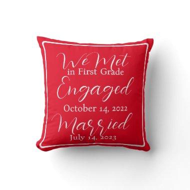Royal Red Romantic Dates Ornament Throw Pillow