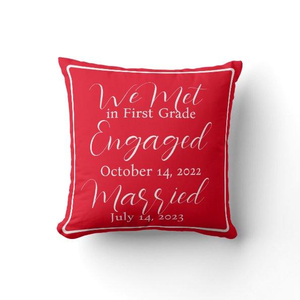 Royal Red Romantic Dates Ornament Throw Pillow