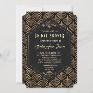 Royal Roaring 20's Gold Great Gatsby Bridal Shower Invitations