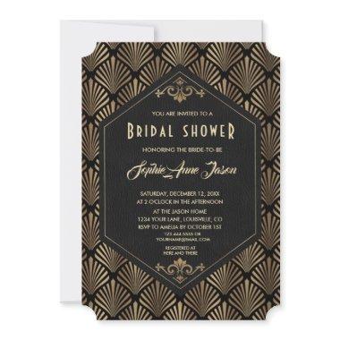 Royal Roaring 20's Gold Great Gatsby Bridal Shower Invitations