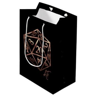 RPG Crit AF | Copper Fantasy Tabletop Gamer Dice Medium Gift Bag