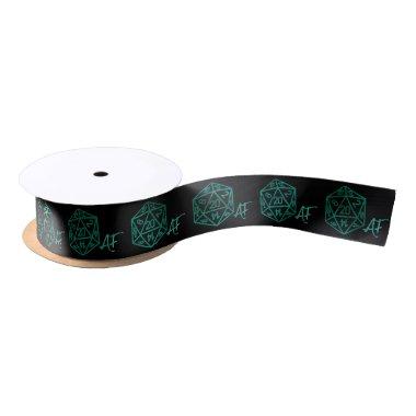 RPG Crit AF | Emerald Fantasy Tabletop Gamer Dice Satin Ribbon