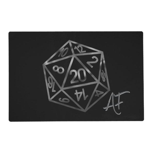 RPG Crit AF | Fantasy Retro Tabletop Gamer Dice Placemat