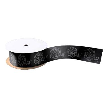 RPG Crit AF | Fantasy Tabletop Retro Gamer Dice Satin Ribbon