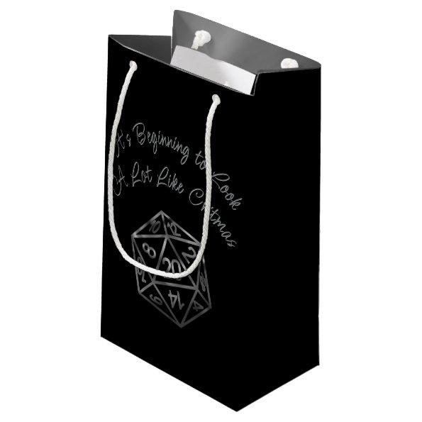 RPG Critmas | Fantasy Tabletop Retro Gamer Dice Small Gift Bag