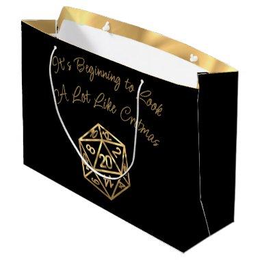 RPG Critmas | Gold Fantasy Tabletop Gamer Dice Large Gift Bag