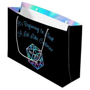 RPG Critmas | Holo Fantasy Tabletop Gamer Dice Large Gift Bag