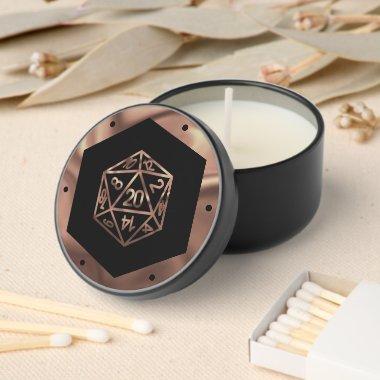 RPG Dice | Copper Fantasy Retro Tabletop PnP Gamer Mini Candle Favors