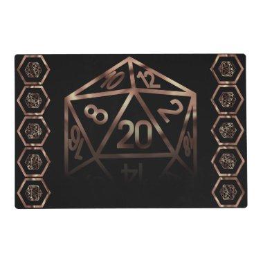 RPG Dice | Copper Fantasy Retro Tabletop PnP Gamer Placemat